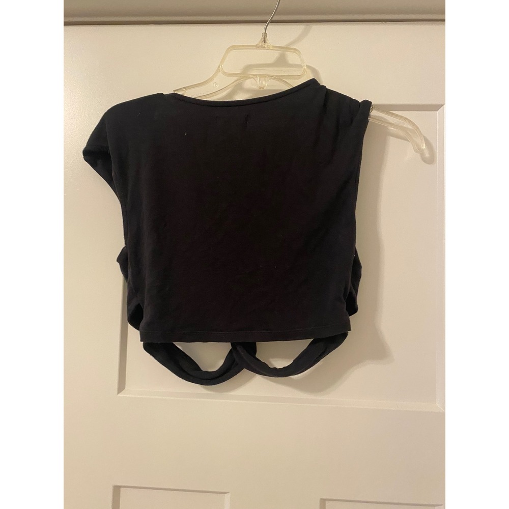 Silence + Noise Black Knot Front V-Neck Cutout Crop Top Urban Outfitters - Picture 2 of 3